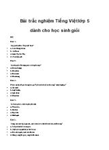 Câu hỏi trắc nghiệm Tiếng Việt lớp 5 dành cho học sinh giỏi